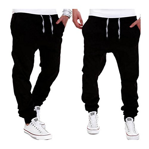 Minetom Pantalones Casuales para Hombre, Internet Verano Hombres Tideway Ocio Casual Jogger Pantalones Negro EU M