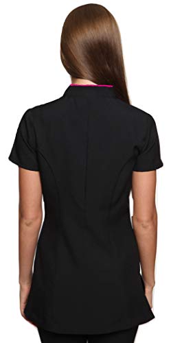 Mirabella Health & Beauty Casaca Chaqueta éstetica de Mujer Iris Negro-Rosa 40