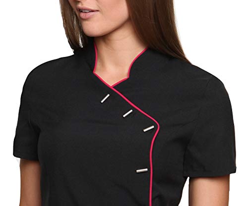 Mirabella Health & Beauty Casaca Chaqueta éstetica de Mujer Iris Negro-Rosa 40