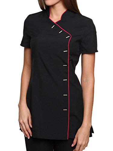 Mirabella Health & Beauty Casaca Chaqueta éstetica de Mujer Iris Negro-Rosa 40