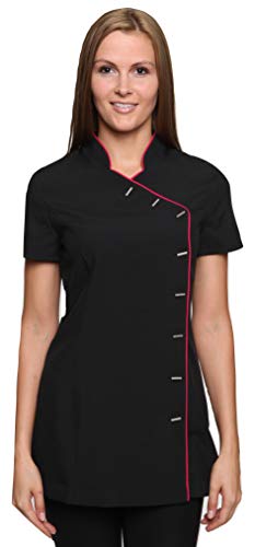 Mirabella Health & Beauty Casaca Chaqueta éstetica de Mujer Iris Negro-Rosa 40