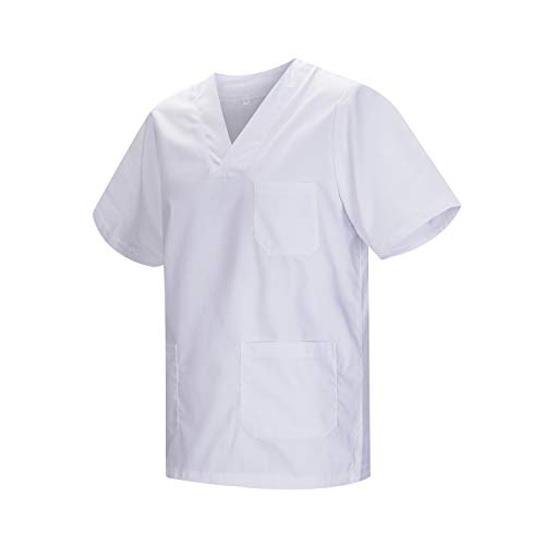 MISEMIYA - Casaca Unisex MÉDICO Enfermera Uniforme Limpieza Laboral ESTÉTICA Dentista Veterinaria Sanitario HOSTELERÍA - Ref.817 - L, Blanco