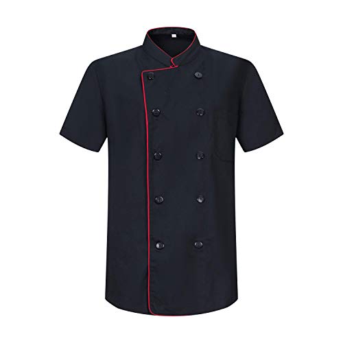 MISEMIYA - Chaquetas Chef Cocinero con BOTÓN REFORMADO MARMINTÓN SOLLASTRE GUISANDERO ADOBADOR Salsero - Ref.8421B - XL, Negro