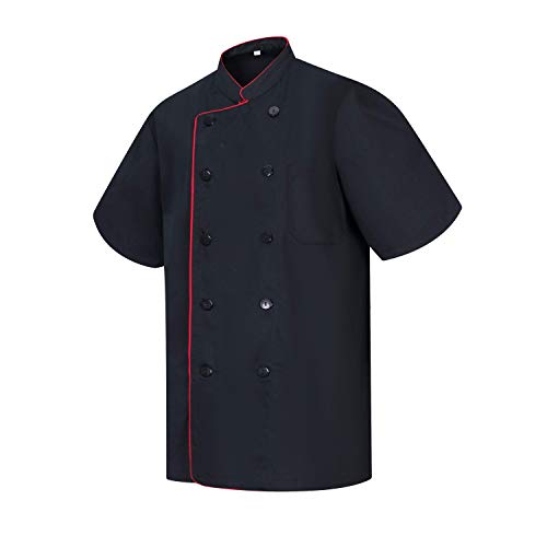 MISEMIYA - Chaquetas Chef Cocinero con BOTÓN REFORMADO MARMINTÓN SOLLASTRE GUISANDERO ADOBADOR Salsero - Ref.8421B - XL, Negro