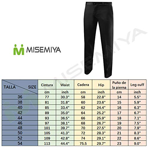 MISEMIYA - PANTALÓN DE Camarera Mujer Barista COCTELERO Pantalon Chino Ref-836-48, Negro