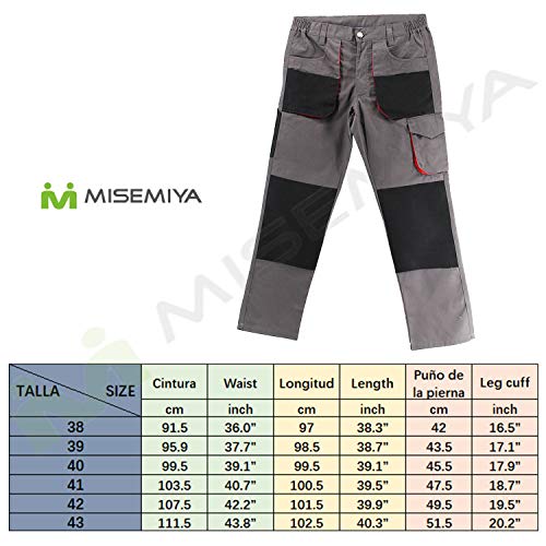 MISEMIYA - PANTALÓN DE Trabajo MULTIBOLSILLO Uniforme Laboral Industrial Taller MECÁNICO TÉCNICO Fontanero ALBAÑIL Ref.889 - XXL, Pantalón Trabajo Multibolsillo 889-23