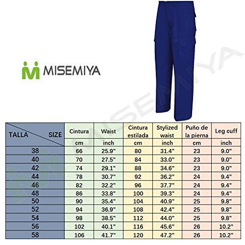 MISEMIYA - Pantalón de Trabajo PANTALÓN Multi-Bolsillos Alta Resistencia al Desgaste - Ref.872-56, Blanco