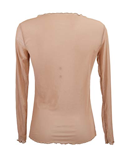 Miss Rouge TU 38-44 - Camiseta de manga larga, malla y velo, color rojo marrón claro Talla única