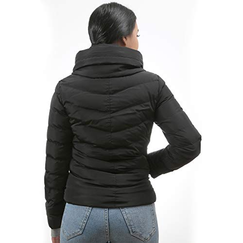 Missity | Edición limitada | Moderna y única chaqueta de entretiempo para mujer (negro) | Ideal para otoño e invierno | Chaqueta acolchada con ajuste femenino Negro L