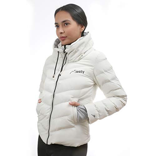 Missity | Edición limitada | Moderna y única chaqueta de entretiempo para mujer (negro) | Ideal para otoño e invierno | Chaqueta acolchada con ajuste femenino Blanco M