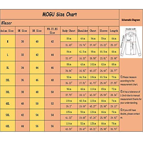 MOGU Chaqueta de Hombre con Solo Botón Blazer de Solapa para Hombre Slim Fit Moda Clasica de Moderno ES Talla 54 (Asiático 5XL) Rosa Claro