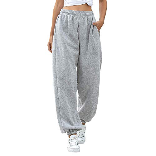 MoneRffi Mujer Pantalones Deportivos Casuales de Cintura elástica Pantalones Largos Pantalón Deportiva Jogger Pants Sweatpants Correr Pantalones de Entrenamiento