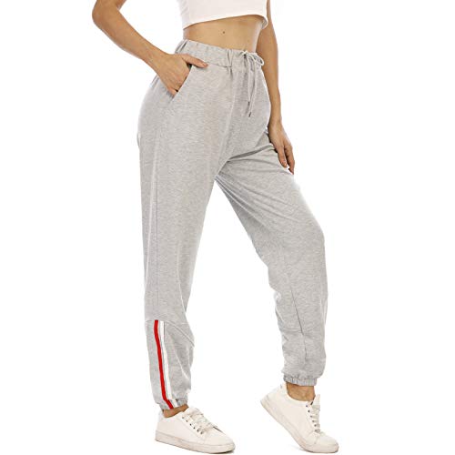 MoneRffi Pantalones de Chándal para Mujer Pantalones Largos de Ocio Pantalones de Entrenamiento Atlético Pantalones Deportivos para Correr a Rayas Pantalones de Entrenamiento Físico(gA-RIS，XXL)