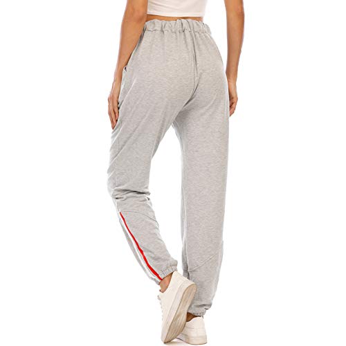 MoneRffi Pantalones de Chándal para Mujer Pantalones Largos de Ocio Pantalones de Entrenamiento Atlético Pantalones Deportivos para Correr a Rayas Pantalones de Entrenamiento Físico(gA-RIS，XXL)