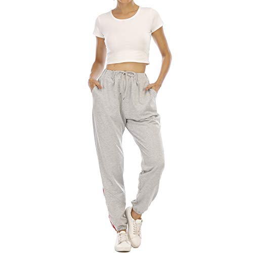 MoneRffi Pantalones de Chándal para Mujer Pantalones Largos de Ocio Pantalones de Entrenamiento Atlético Pantalones Deportivos para Correr a Rayas Pantalones de Entrenamiento Físico(gA-RIS，XXL)