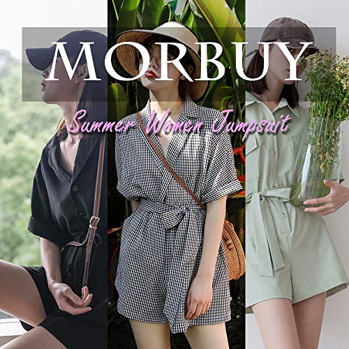 Mono Corto para Mujer de Verano, Morbuy Sexy Elegantes Margarita impresión Cuello en O Trajes de Mameluco Algodón y Lino Sin Mangas Tallas Grandes Jumpsuit Playsuit (5XL,Verde)