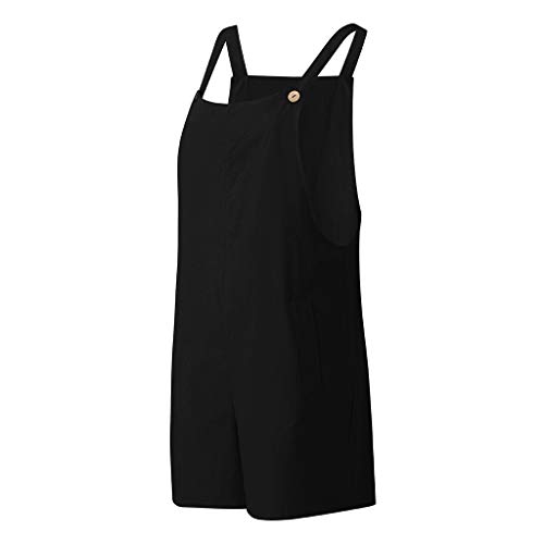 Mono de Verano para Mujer, SUNNSEAN Mono de Mujer Sexy Monos Corto de Verano para Mujeres de Mujer con Tirantes Pantalones de Mameluco Chicas Elegante Playera Petos Pantalones Cortos (Z Negro, XL)