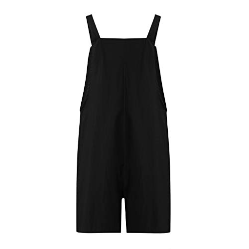 Mono de Verano para Mujer, SUNNSEAN Mono de Mujer Sexy Monos Corto de Verano para Mujeres de Mujer con Tirantes Pantalones de Mameluco Chicas Elegante Playera Petos Pantalones Cortos (Z Negro, XL)