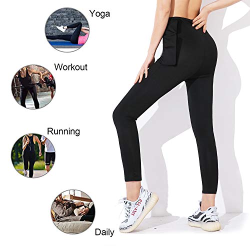 Moonssy Pantalones de Sauna Adelgazantes Mujer NANOTECNOLOGÍA, Leggins Reductores Adelgazantes, Leggins Anticeluliticos Cintura Alta, Mallas Fitness Push Up para Deporte Running Yoga Gym (L)