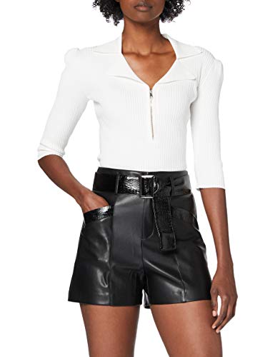 Morgan Short Simili Shroco Pantalones Cortos, Noir, T38 para Mujer