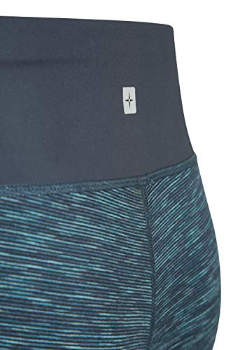 Mountain Warehouse Bend and Stretch Mallas acanaladas para Mujer - Mallas largas, Cintura Alta, absorción rápida, Bolsillos Laterales - para Gimnasia, Yoga, Deportes Azul 32