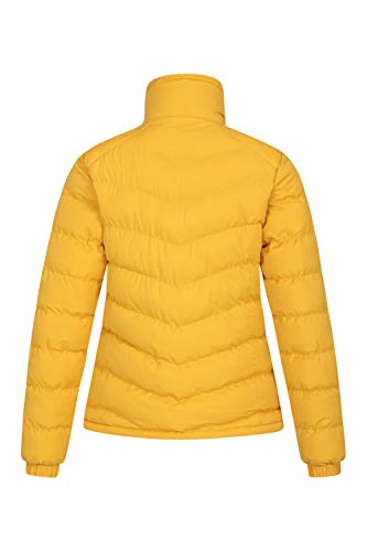 Mountain Warehouse Chaqueta Acolchada Fir para Mujer - Impermeable, cálida y con Borde de Pelo extraíble - Ideal para Actividades al Aire Libre en Invierno y Viajes Amarillo Mostaza 48