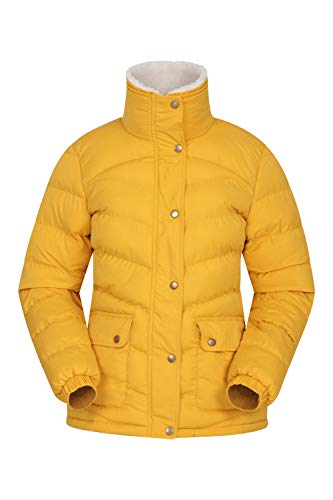 Mountain Warehouse Chaqueta Acolchada Fir para Mujer - Impermeable, cálida y con Borde de Pelo extraíble - Ideal para Actividades al Aire Libre en Invierno y Viajes Amarillo Mostaza 48
