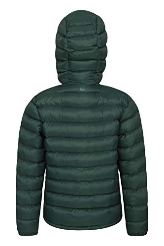 Mountain Warehouse Chaqueta Acolchada Seasons para Chicos - Chaqueta Impermeable - Ropa de niño Ligera - con puños elásticos y 2 Bolsillos Frontales - para Viajar, Invierno Caqui 7-8 Años
