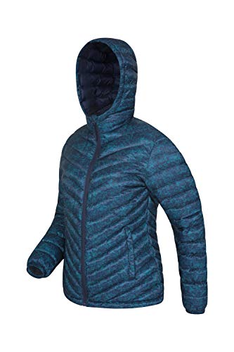 Mountain Warehouse Chaqueta Acolchada Seasons para Mujer - Abrigo Resistente al Agua para Mujer, Bolsillos Delanteros, puños y Capucha Ajustables, Invierno Azul Marino 32