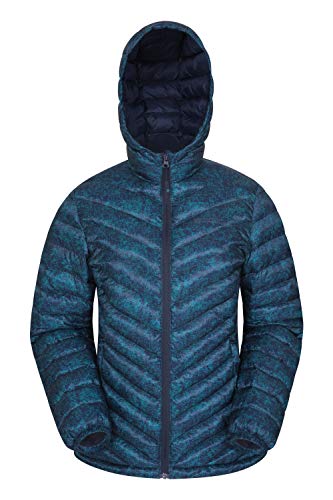 Mountain Warehouse Chaqueta Acolchada Seasons para Mujer - Abrigo Resistente al Agua para Mujer, Bolsillos Delanteros, puños y Capucha Ajustables, Invierno Azul Marino 32
