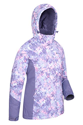 Mountain Warehouse Chaqueta de esquí Dawn para Mujer - A Prueba de Nieve, Abrigo de esquí con Forro Polar, puños, Dobladillo y Capucha Ajustables, Invierno Azul Claro 42