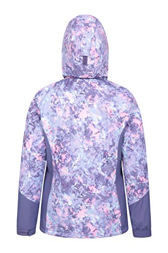Mountain Warehouse Chaqueta de esquí Dawn para Mujer - A Prueba de Nieve, Abrigo de esquí con Forro Polar, puños, Dobladillo y Capucha Ajustables, Invierno Azul Claro 42