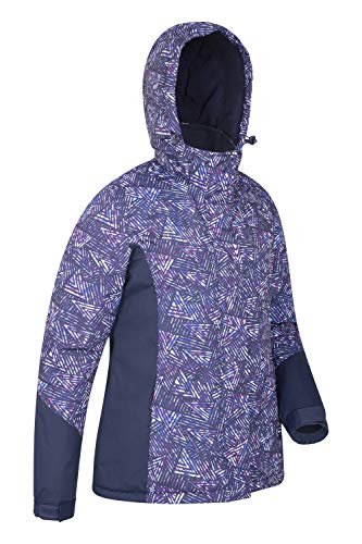 Mountain Warehouse Chaqueta de esquí Dawn para Mujer - A Prueba de Nieve, Abrigo de esquí con Forro Polar, puños, Dobladillo y Capucha Ajustables, Invierno Azul Marino 38