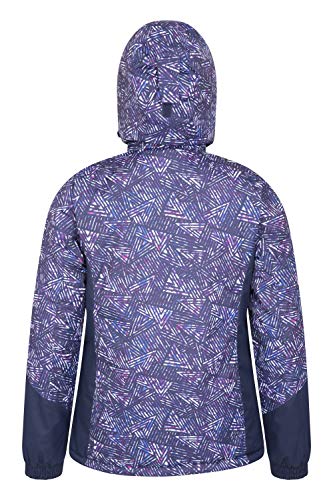 Mountain Warehouse Chaqueta de esquí Dawn para Mujer - A Prueba de Nieve, Abrigo de esquí con Forro Polar, puños, Dobladillo y Capucha Ajustables, Invierno Azul Marino 38