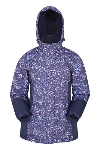 Mountain Warehouse Chaqueta de esquí Dawn para Mujer - A Prueba de Nieve, Abrigo de esquí con Forro Polar, puños, Dobladillo y Capucha Ajustables, Invierno Azul Marino 38