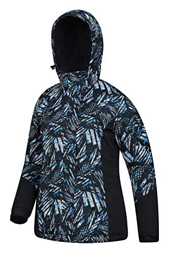 Mountain Warehouse Chaqueta de esquí Dawn para Mujer - A Prueba de Nieve, Abrigo de esquí con Forro Polar, puños, Dobladillo y Capucha Ajustables, Invierno Carbón 34