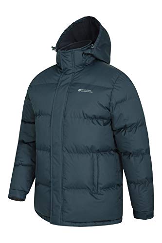 Mountain Warehouse Chaqueta de Nieve para Hombre - Impermeable, con Capucha, puños y Dobladillo Ajustables - Ideal para Viajes en Invierno Azul Marino XS