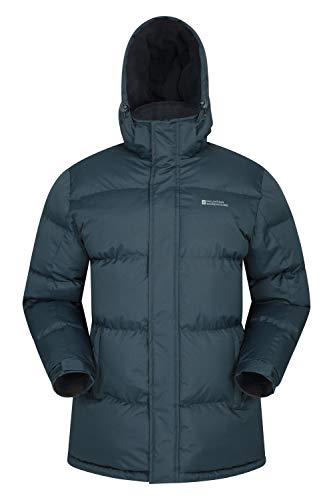 Mountain Warehouse Chaqueta de Nieve para Hombre - Impermeable, con Capucha, puños y Dobladillo Ajustables - Ideal para Viajes en Invierno Azul Marino XS