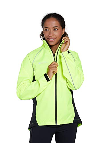 Mountain Warehouse Chaqueta Impermeable Adrenaline Mujer - Chaqueta Transpirable Mujer, Chaqueta Lluvia Reflectante - Ciclismo & Running Amarillo 40