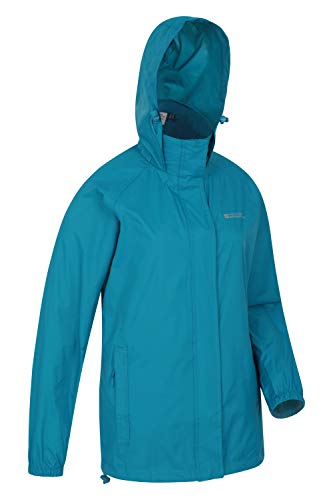 Mountain Warehouse Chaqueta Pakka para Mujer - Chubasquero Impermeable, Chaqueta Informal Plegable, Transpirable, Ligera, Abrigo cómodo para Mujer - para Viajar, Caminar Verdes Aguas Oscuro 46