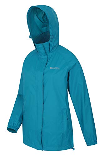 Mountain Warehouse Chaqueta Pakka para Mujer - Chubasquero Impermeable, Chaqueta Informal Plegable, Transpirable, Ligera, Abrigo cómodo para Mujer - para Viajar, Caminar Verdes Aguas Oscuro 44