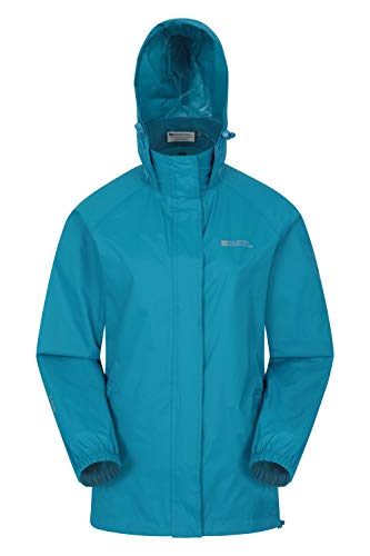 Mountain Warehouse Chaqueta Pakka para Mujer - Chubasquero Impermeable, Chaqueta Informal Plegable, Transpirable, Ligera, Abrigo cómodo para Mujer - para Viajar, Caminar Verdes Aguas Oscuro 44