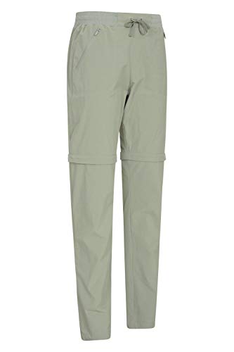 Mountain Warehouse Explorer pantalón Convertible Mujer - Pantalones de protección UV, Parte de Abajo de Secado rápido, Multibolsillos - para Viajar, Senderismo, Camping Caqui Claro 50