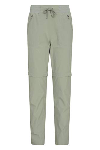 Mountain Warehouse Explorer pantalón Convertible Mujer - Pantalones de protección UV, Parte de Abajo de Secado rápido, Multibolsillos - para Viajar, Senderismo, Camping Caqui Claro 50