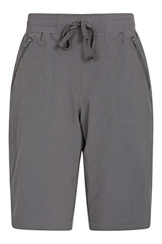 Mountain Warehouse Explorer pantalón Corto Mujer - Pantalones Cortos con Bolsillos de Cremallera, pantalón con cordón, Ligeros - para el Exterior, Caminatas, Invierno Gris Oscuro 40