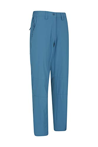 Mountain Warehouse Hiker Stretch Womens Trousers - UV Protection Ladies Pants, Quick Drying Bottoms, Multiple Pockets - Best for Outdoors, Picnic, Parks Azul 40
