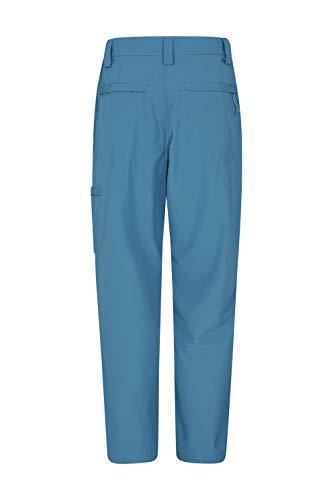 Mountain Warehouse Hiker Stretch Womens Trousers - UV Protection Ladies Pants, Quick Drying Bottoms, Multiple Pockets - Best for Outdoors, Picnic, Parks Azul 40