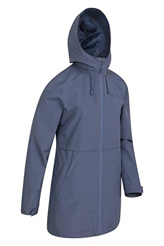 Mountain Warehouse Hilltop Chaqueta Impermeable para Mujer - Ligera, para Lluvia, Transpirable, Costuras Selladas, Ajustable, Bolsillos - para Verano, Senderismo, Viajes Gris Claro 42