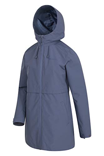 Mountain Warehouse Hilltop Chaqueta Impermeable para Mujer - Ligera, para Lluvia, Transpirable, Costuras Selladas, Ajustable, Bolsillos - para Verano, Senderismo, Viajes Gris Claro 42