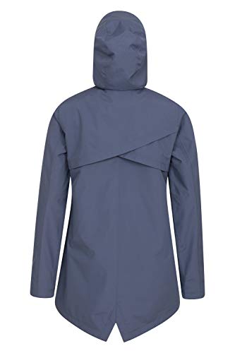 Mountain Warehouse Hilltop Chaqueta Impermeable para Mujer - Ligera, para Lluvia, Transpirable, Costuras Selladas, Ajustable, Bolsillos - para Verano, Senderismo, Viajes Gris Claro 42